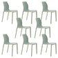 Scandinavian Armless Dining Chairs Plastic Indoor Stackable Solid Back Side Chair Sky Blue 8 Piece Set Clearhalo ' kitchen&dining_furn' 'Dining Chairs' 'Dining Tables & Seating' 'dining_chair' 'furn' 'furn_dining_chair' 'Furniture' 'furniture_dining_chair' 'Kitchen & Dining Furniture' 'kitchen' 3779840