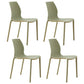 Scandinavian Armless Dining Chairs Plastic Indoor Stackable Solid Back Side Chair Lemon Green 4 Piece Set Clearhalo ' kitchen&dining_furn' 'Dining Chairs' 'Dining Tables & Seating' 'dining_chair' 'furn' 'furn_dining_chair' 'Furniture' 'furniture_dining_chair' 'Kitchen & Dining Furniture' 'kitchen' 3779842