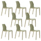 Scandinavian Armless Dining Chairs Plastic Indoor Stackable Solid Back Side Chair Lemon Green 8 Piece Set Clearhalo ' kitchen&dining_furn' 'Dining Chairs' 'Dining Tables & Seating' 'dining_chair' 'furn' 'furn_dining_chair' 'Furniture' 'furniture_dining_chair' 'Kitchen & Dining Furniture' 'kitchen' 3779844