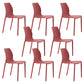 Scandinavian Armless Dining Chairs Plastic Indoor Stackable Solid Back Side Chair Watermelon Red 8 Piece Set Clearhalo ' kitchen&dining_furn' 'Dining Chairs' 'Dining Tables & Seating' 'dining_chair' 'furn' 'furn_dining_chair' 'Furniture' 'furniture_dining_chair' 'Kitchen & Dining Furniture' 'kitchen' 3779848