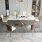 Metal Traditional Luxury Rectangle Indoor Table Sintered Stone Table with Pedestal Base Clearhalo ' dining_table' 'Dining Tables & Seating' 'Dining Tables' 'furn' 'furn_dining_table' 'Furniture' 'furniture_dining_table' 'Kitchen & Dining Furniture' 'kitchen&dining_furn' 'kitchen' 'kitchen_dining_table' 3779850