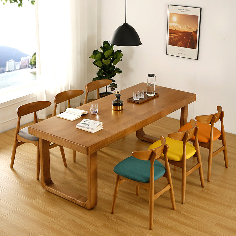 Minimalist Rectangle Shape Standard Dining Table Brown Sintered Stone Dining Table for Kitchen Clearhalo ' dining_table' 'Dining Tables & Seating' 'Dining Tables' 'furn' 'furn_dining_table' 'Furniture' 'furniture_dining_table' 'Kitchen & Dining Furniture' 'kitchen&dining_furn' 'kitchen' 'kitchen_dining_table' 3779874