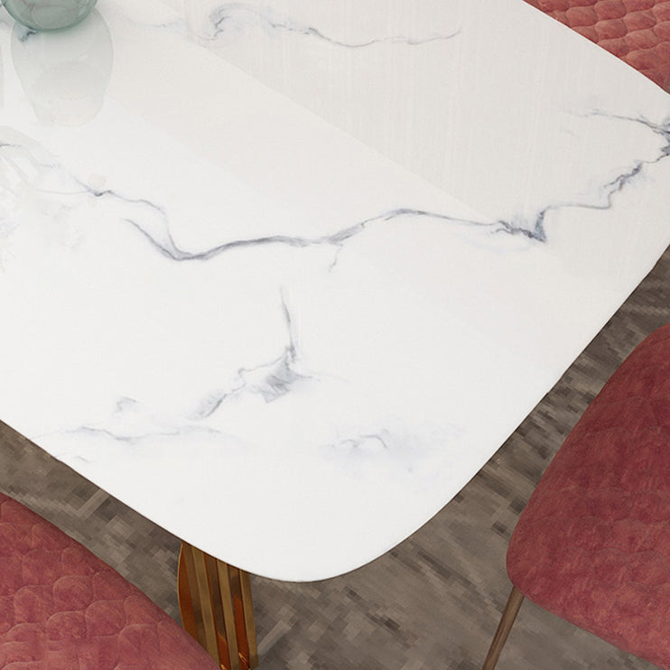 Traditional Luxury Dining Table Stainless Steel Dining Room Collection for Indoor Clearhalo ' dining_table' 'Dining Tables & Seating' 'Dining Tables' 'furn' 'furn_dining_table' 'Furniture' 'furniture_dining_table' 'Kitchen & Dining Furniture' 'kitchen&dining_furn' 'kitchen' 'kitchen_dining_table' 3779894