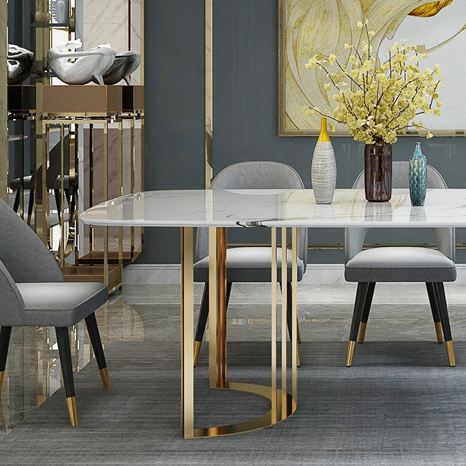 Traditional Luxury Dining Table Stainless Steel Dining Room Collection for Indoor Clearhalo ' dining_table' 'Dining Tables & Seating' 'Dining Tables' 'furn' 'furn_dining_table' 'Furniture' 'furniture_dining_table' 'Kitchen & Dining Furniture' 'kitchen&dining_furn' 'kitchen' 'kitchen_dining_table' 3779897