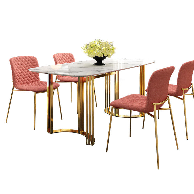 Traditional Luxury Dining Table Stainless Steel Dining Room Collection for Indoor Clearhalo ' dining_table' 'Dining Tables & Seating' 'Dining Tables' 'furn' 'furn_dining_table' 'Furniture' 'furniture_dining_table' 'Kitchen & Dining Furniture' 'kitchen&dining_furn' 'kitchen' 'kitchen_dining_table' 3779900