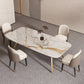 Sintered Stone Top Dining Table Rectangle Table with Metal Gold Base and 4 Legs Clearhalo ' dining_table' 'Dining Tables & Seating' 'Dining Tables' 'furn' 'furn_dining_table' 'Furniture' 'furniture_dining_table' 'Kitchen & Dining Furniture' 'kitchen&dining_furn' 'kitchen' 'kitchen_dining_table' 3779904