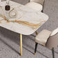 Sintered Stone Top Dining Table Rectangle Table with Metal Gold Base and 4 Legs Clearhalo ' dining_table' 'Dining Tables & Seating' 'Dining Tables' 'furn' 'furn_dining_table' 'Furniture' 'furniture_dining_table' 'Kitchen & Dining Furniture' 'kitchen&dining_furn' 'kitchen' 'kitchen_dining_table' 3779908