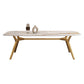 Sintered Stone Top Dining Table Rectangle Table with Metal Gold Base and 4 Legs Clearhalo ' dining_table' 'Dining Tables & Seating' 'Dining Tables' 'furn' 'furn_dining_table' 'Furniture' 'furniture_dining_table' 'Kitchen & Dining Furniture' 'kitchen&dining_furn' 'kitchen' 'kitchen_dining_table' 3779909