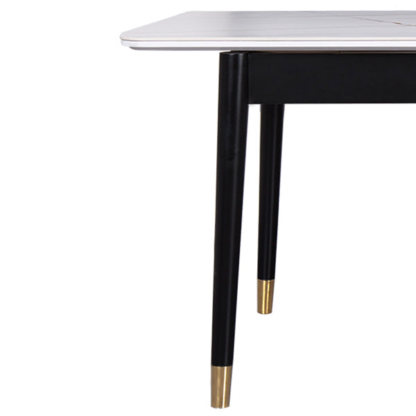 Contemporary Rectangle Dining Room Table Sintered Stone Dining Table with 4 Black Legs Clearhalo ' dining_table' 'Dining Tables & Seating' 'Dining Tables' 'furn' 'furn_dining_table' 'Furniture' 'furniture_dining_table' 'Kitchen & Dining Furniture' 'kitchen&dining_furn' 'kitchen' 'kitchen_dining_table' 3779919