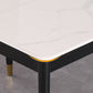 Contemporary Rectangle Dining Room Table Sintered Stone Dining Table with 4 Black Legs Clearhalo ' dining_table' 'Dining Tables & Seating' 'Dining Tables' 'furn' 'furn_dining_table' 'Furniture' 'furniture_dining_table' 'Kitchen & Dining Furniture' 'kitchen&dining_furn' 'kitchen' 'kitchen_dining_table' 3779920
