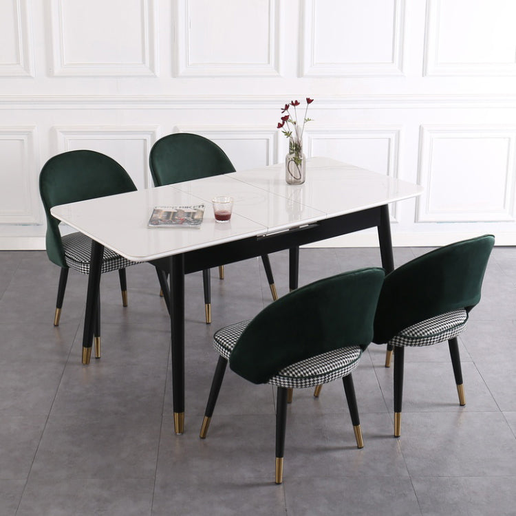 Contemporary Rectangle Dining Room Table Sintered Stone Dining Table with 4 Black Legs Clearhalo ' dining_table' 'Dining Tables & Seating' 'Dining Tables' 'furn' 'furn_dining_table' 'Furniture' 'furniture_dining_table' 'Kitchen & Dining Furniture' 'kitchen&dining_furn' 'kitchen' 'kitchen_dining_table' 3779924