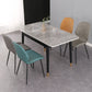 Contemporary Rectangle Dining Room Table Sintered Stone Dining Table with 4 Black Legs Clearhalo ' dining_table' 'Dining Tables & Seating' 'Dining Tables' 'furn' 'furn_dining_table' 'Furniture' 'furniture_dining_table' 'Kitchen & Dining Furniture' 'kitchen&dining_furn' 'kitchen' 'kitchen_dining_table' 3779927