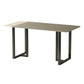 Industrial Kitchen Dining Table Sintered Stone Rectangle Dining Table with Double Pedestal Bases Gray Without Chairs Clearhalo ' dining_table' 'Dining Tables & Seating' 'Dining Tables' 'furn' 'furn_dining_table' 'Furniture' 'furniture_dining_table' 'Kitchen & Dining Furniture' 'kitchen&dining_furn' 'kitchen' 'kitchen_dining_table' 3779930