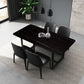 Industrial Kitchen Dining Table Sintered Stone Rectangle Dining Table with Double Pedestal Bases Clearhalo ' dining_table' 'Dining Tables & Seating' 'Dining Tables' 'furn' 'furn_dining_table' 'Furniture' 'furniture_dining_table' 'Kitchen & Dining Furniture' 'kitchen&dining_furn' 'kitchen' 'kitchen_dining_table' 3779934