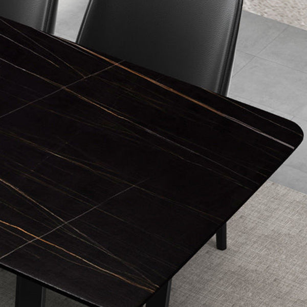 Industrial Kitchen Dining Table Sintered Stone Rectangle Dining Table with Double Pedestal Bases Clearhalo ' dining_table' 'Dining Tables & Seating' 'Dining Tables' 'furn' 'furn_dining_table' 'Furniture' 'furniture_dining_table' 'Kitchen & Dining Furniture' 'kitchen&dining_furn' 'kitchen' 'kitchen_dining_table' 3779936