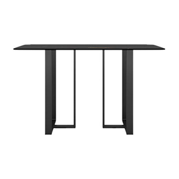 Industrial Kitchen Dining Table Sintered Stone Rectangle Dining Table with Double Pedestal Bases Clearhalo ' dining_table' 'Dining Tables & Seating' 'Dining Tables' 'furn' 'furn_dining_table' 'Furniture' 'furniture_dining_table' 'Kitchen & Dining Furniture' 'kitchen&dining_furn' 'kitchen' 'kitchen_dining_table' 3779938
