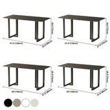 Industrial Kitchen Dining Table Sintered Stone Rectangle Dining Table with Double Pedestal Bases Clearhalo ' dining_table' 'Dining Tables & Seating' 'Dining Tables' 'furn' 'furn_dining_table' 'Furniture' 'furniture_dining_table' 'Kitchen & Dining Furniture' 'kitchen&dining_furn' 'kitchen' 'kitchen_dining_table' 3779940