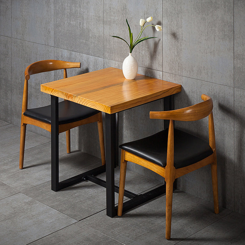Industrial Solid Wood Dining Table Brown Trestle Dining Table for Dinning Room Clearhalo ' dining_table' 'Dining Tables & Seating' 'Dining Tables' 'furn' 'furn_dining_table' 'Furniture' 'furniture_dining_table' 'Kitchen & Dining Furniture' 'kitchen&dining_furn' 'kitchen' 'kitchen_dining_table' 3779944