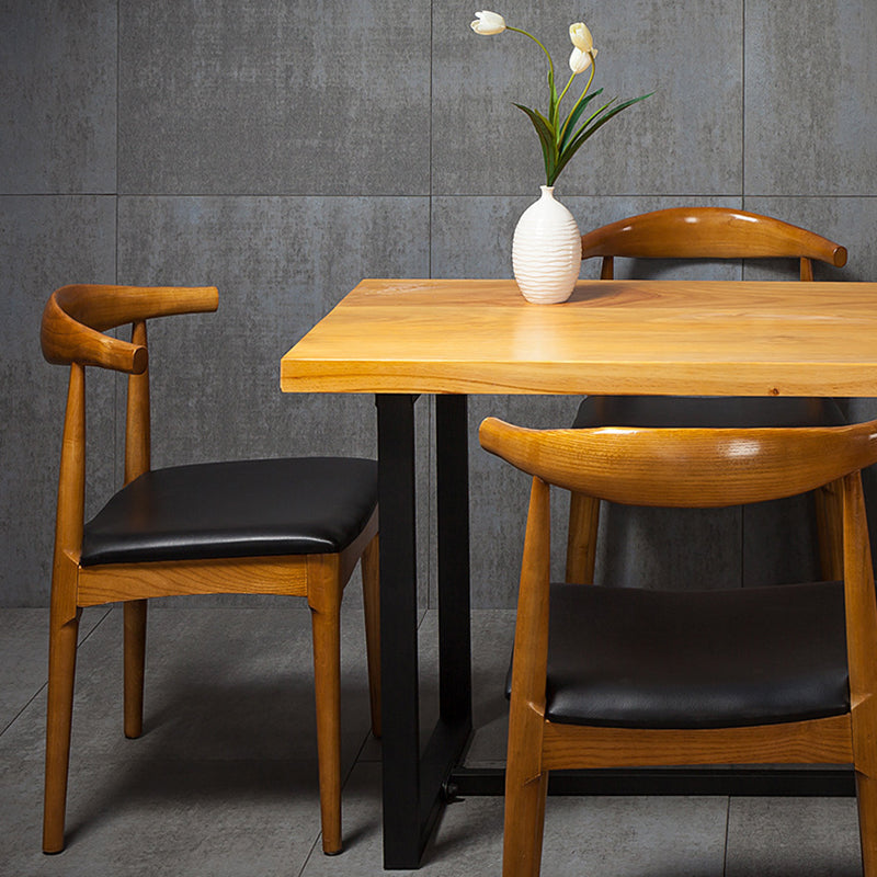 Industrial Solid Wood Dining Table Brown Trestle Dining Table for Dinning Room Clearhalo ' dining_table' 'Dining Tables & Seating' 'Dining Tables' 'furn' 'furn_dining_table' 'Furniture' 'furniture_dining_table' 'Kitchen & Dining Furniture' 'kitchen&dining_furn' 'kitchen' 'kitchen_dining_table' 3779948