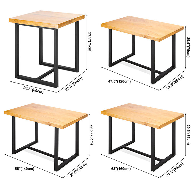 Industrial Solid Wood Dining Table Brown Trestle Dining Table for Dinning Room Clearhalo ' dining_table' 'Dining Tables & Seating' 'Dining Tables' 'furn' 'furn_dining_table' 'Furniture' 'furniture_dining_table' 'Kitchen & Dining Furniture' 'kitchen&dining_furn' 'kitchen' 'kitchen_dining_table' 3779954