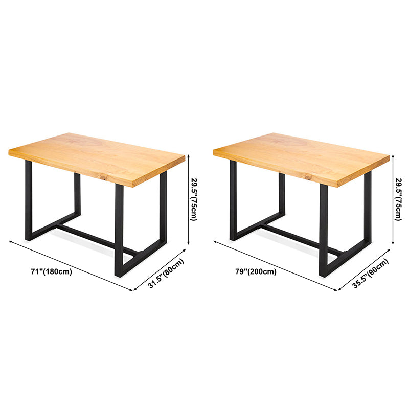 Industrial Solid Wood Dining Table Brown Trestle Dining Table for Dinning Room Clearhalo ' dining_table' 'Dining Tables & Seating' 'Dining Tables' 'furn' 'furn_dining_table' 'Furniture' 'furniture_dining_table' 'Kitchen & Dining Furniture' 'kitchen&dining_furn' 'kitchen' 'kitchen_dining_table' 3779955