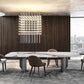 Sintered Stone Modern Rectangle Dining Table White Stone Top Dinette Table for Kitchen 78.7"L x 39.4"W x 29.5"H Without Chairs Clearhalo ' dining_table' 'Dining Tables & Seating' 'Dining Tables' 'furn' 'furn_dining_table' 'Furniture' 'furniture_dining_table' 'Kitchen & Dining Furniture' 'kitchen&dining_furn' 'kitchen' 'kitchen_dining_table' 3779960