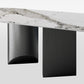 Sintered Stone Modern Rectangle Dining Table White Stone Top Dinette Table for Kitchen Clearhalo ' dining_table' 'Dining Tables & Seating' 'Dining Tables' 'furn' 'furn_dining_table' 'Furniture' 'furniture_dining_table' 'Kitchen & Dining Furniture' 'kitchen&dining_furn' 'kitchen' 'kitchen_dining_table' 3779962