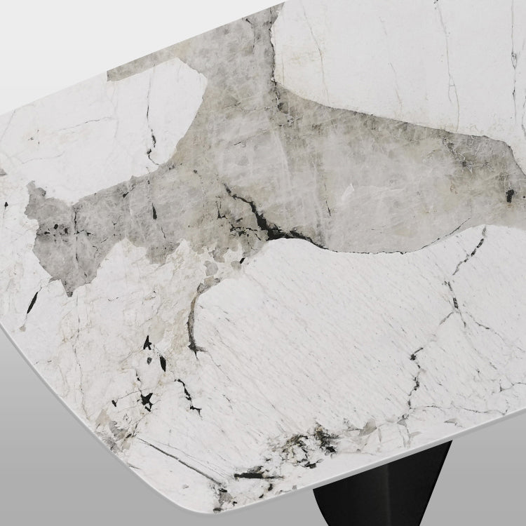 Sintered Stone Modern Rectangle Dining Table White Stone Top Dinette Table for Kitchen Clearhalo ' dining_table' 'Dining Tables & Seating' 'Dining Tables' 'furn' 'furn_dining_table' 'Furniture' 'furniture_dining_table' 'Kitchen & Dining Furniture' 'kitchen&dining_furn' 'kitchen' 'kitchen_dining_table' 3779965