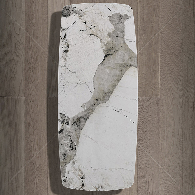 Sintered Stone Modern Rectangle Dining Table White Stone Top Dinette Table for Kitchen Clearhalo ' dining_table' 'Dining Tables & Seating' 'Dining Tables' 'furn' 'furn_dining_table' 'Furniture' 'furniture_dining_table' 'Kitchen & Dining Furniture' 'kitchen&dining_furn' 'kitchen' 'kitchen_dining_table' 3779967