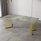 Metal Traditional Luxury Rectangle Indoor Table Sintered Stone Top Table for Kitchen and Dining Room Clearhalo ' dining_table' 'Dining Tables & Seating' 'Dining Tables' 'furn' 'furn_dining_table' 'Furniture' 'furniture_dining_table' 'Kitchen & Dining Furniture' 'kitchen&dining_furn' 'kitchen' 'kitchen_dining_table' 3779974