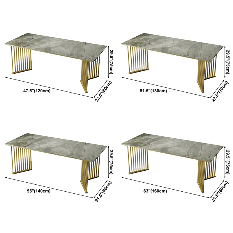 Metal Traditional Luxury Rectangle Indoor Table Sintered Stone Top Table for Kitchen and Dining Room Clearhalo ' dining_table' 'Dining Tables & Seating' 'Dining Tables' 'furn' 'furn_dining_table' 'Furniture' 'furniture_dining_table' 'Kitchen & Dining Furniture' 'kitchen&dining_furn' 'kitchen' 'kitchen_dining_table' 3779977