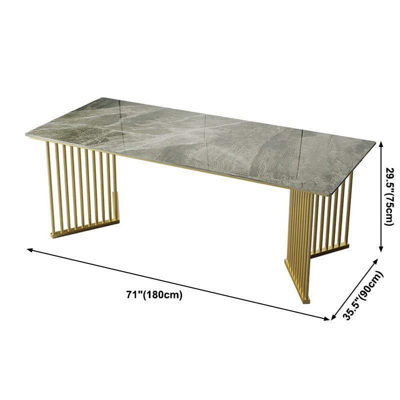 Metal Traditional Luxury Rectangle Indoor Table Sintered Stone Top Table for Kitchen and Dining Room Clearhalo ' dining_table' 'Dining Tables & Seating' 'Dining Tables' 'furn' 'furn_dining_table' 'Furniture' 'furniture_dining_table' 'Kitchen & Dining Furniture' 'kitchen&dining_furn' 'kitchen' 'kitchen_dining_table' 3779978