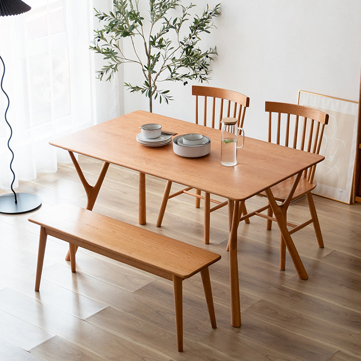 Modern Style Rectangle 4-foot Home Furniture Solid Wood Dining Room Collection Clearhalo ' dining_table' 'Dining Tables & Seating' 'Dining Tables' 'furn' 'furn_dining_table' 'Furniture' 'furniture_dining_table' 'Kitchen & Dining Furniture' 'kitchen&dining_furn' 'kitchen' 'kitchen_dining_table' 3779996