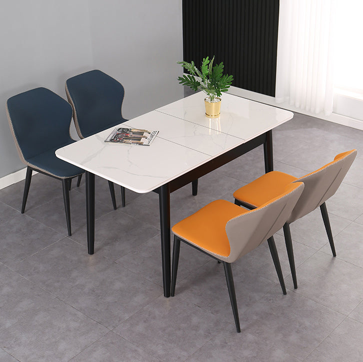Modern Rectangle Dining Table Sintered Stone Dining Table with 4 Legs,47.2"L x 29.5"W x 29.5"H Clearhalo ' dining_table' 'Dining Tables & Seating' 'Dining Tables' 'furn' 'furn_dining_table' 'Furniture' 'furniture_dining_table' 'Kitchen & Dining Furniture' 'kitchen&dining_furn' 'kitchen' 'kitchen_dining_table' 3780002