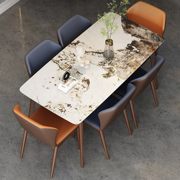 Modern Kitchen Standard Dining Table Rectangle Sintered Stone Top Dining Table with 4 Legs Base Clearhalo ' dining_table' 'Dining Tables & Seating' 'Dining Tables' 'furn' 'furn_dining_table' 'Furniture' 'furniture_dining_table' 'Kitchen & Dining Furniture' 'kitchen&dining_furn' 'kitchen' 'kitchen_dining_table' 3780009