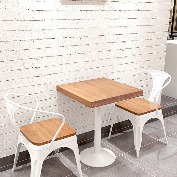 Solid Wood Industrial Style Dining Table Brown Top Table with White Frame for Dinning Room Clearhalo ' dining_table' 'Dining Tables & Seating' 'Dining Tables' 'furn' 'furn_dining_table' 'Furniture' 'furniture_dining_table' 'Kitchen & Dining Furniture' 'kitchen&dining_furn' 'kitchen' 'kitchen_dining_table' 3780037