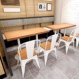 Solid Wood Industrial Style Dining Table Brown Top Table with White Frame for Dinning Room Clearhalo ' dining_table' 'Dining Tables & Seating' 'Dining Tables' 'furn' 'furn_dining_table' 'Furniture' 'furniture_dining_table' 'Kitchen & Dining Furniture' 'kitchen&dining_furn' 'kitchen' 'kitchen_dining_table' 3780043