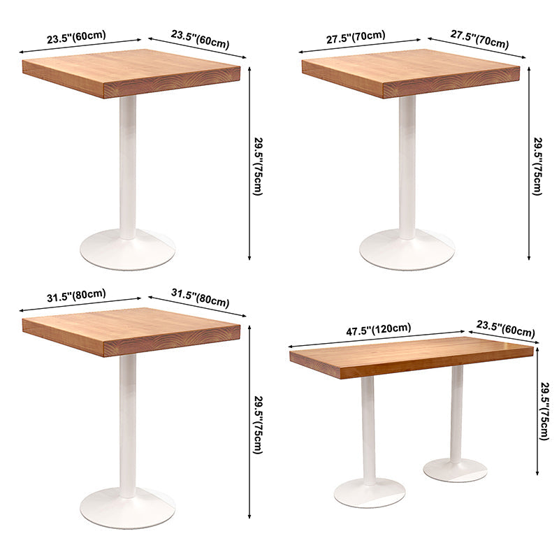 Solid Wood Industrial Style Dining Table Brown Top Table with White Frame for Dinning Room Clearhalo ' dining_table' 'Dining Tables & Seating' 'Dining Tables' 'furn' 'furn_dining_table' 'Furniture' 'furniture_dining_table' 'Kitchen & Dining Furniture' 'kitchen&dining_furn' 'kitchen' 'kitchen_dining_table' 3780044