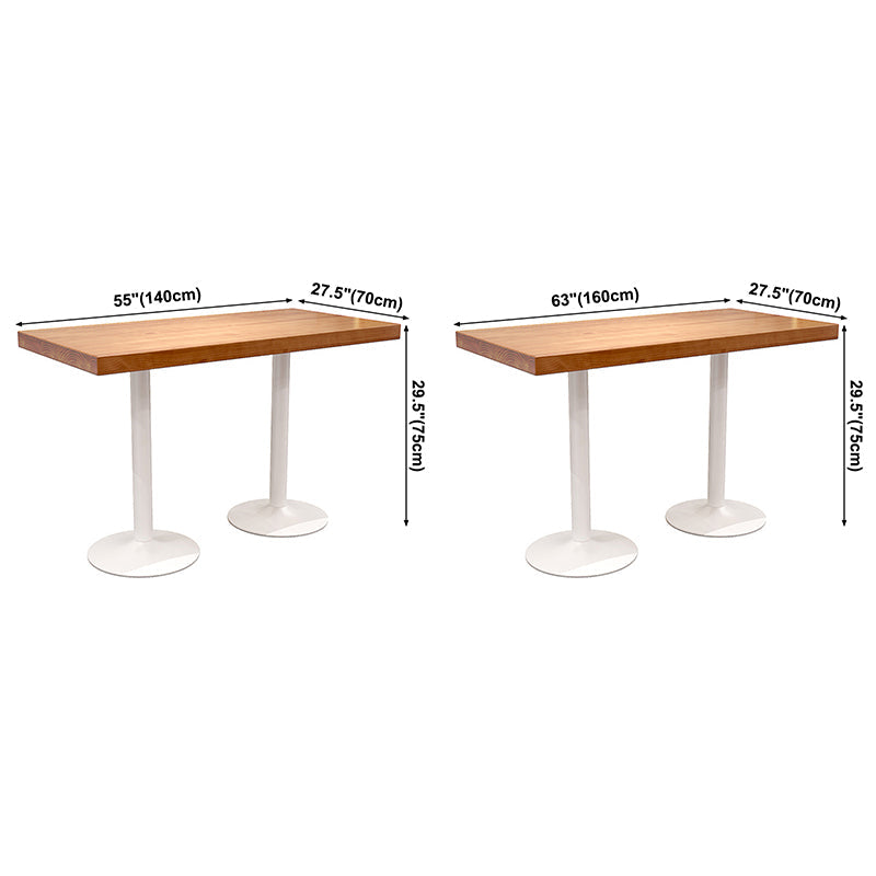 Solid Wood Industrial Style Dining Table Brown Top Table with White Frame for Dinning Room Clearhalo ' dining_table' 'Dining Tables & Seating' 'Dining Tables' 'furn' 'furn_dining_table' 'Furniture' 'furniture_dining_table' 'Kitchen & Dining Furniture' 'kitchen&dining_furn' 'kitchen' 'kitchen_dining_table' 3780045