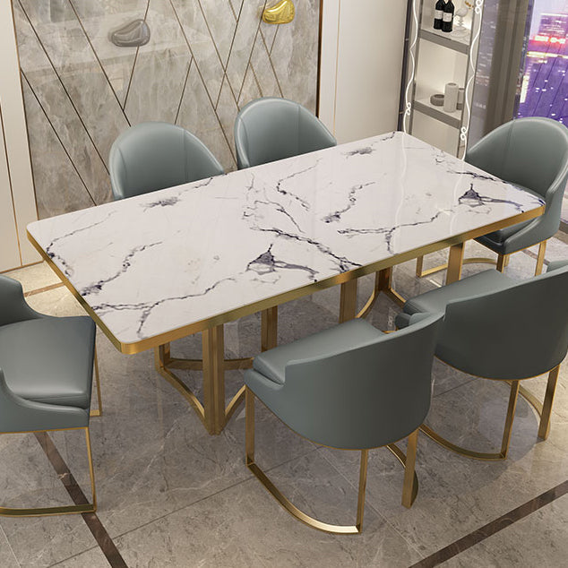 Metal Traditional Luxury Rectangle Indoor Table Sintered Stone Top Table for Dining Room Clearhalo ' dining_table' 'Dining Tables & Seating' 'Dining Tables' 'furn' 'furn_dining_table' 'Furniture' 'furniture_dining_table' 'Kitchen & Dining Furniture' 'kitchen&dining_furn' 'kitchen' 'kitchen_dining_table' 3780049