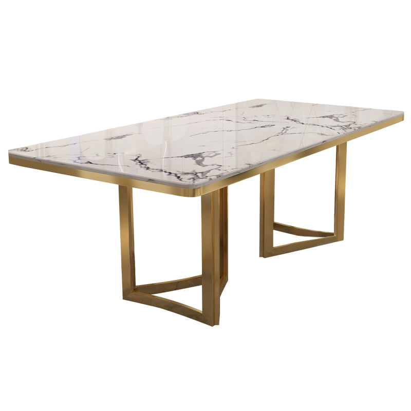 Metal Traditional Luxury Rectangle Indoor Table Sintered Stone Top Table for Dining Room Without Chairs Clearhalo ' dining_table' 'Dining Tables & Seating' 'Dining Tables' 'furn' 'furn_dining_table' 'Furniture' 'furniture_dining_table' 'Kitchen & Dining Furniture' 'kitchen&dining_furn' 'kitchen' 'kitchen_dining_table' 3780050