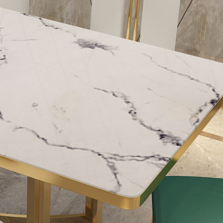 Metal Traditional Luxury Rectangle Indoor Table Sintered Stone Top Table for Dining Room Clearhalo ' dining_table' 'Dining Tables & Seating' 'Dining Tables' 'furn' 'furn_dining_table' 'Furniture' 'furniture_dining_table' 'Kitchen & Dining Furniture' 'kitchen&dining_furn' 'kitchen' 'kitchen_dining_table' 3780051