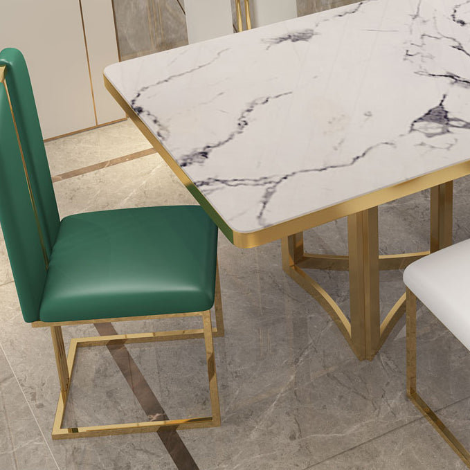 Metal Traditional Luxury Rectangle Indoor Table Sintered Stone Top Table for Dining Room Clearhalo ' dining_table' 'Dining Tables & Seating' 'Dining Tables' 'furn' 'furn_dining_table' 'Furniture' 'furniture_dining_table' 'Kitchen & Dining Furniture' 'kitchen&dining_furn' 'kitchen' 'kitchen_dining_table' 3780054