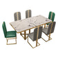 Metal Traditional Luxury Rectangle Indoor Table Sintered Stone Top Table for Dining Room Clearhalo ' dining_table' 'Dining Tables & Seating' 'Dining Tables' 'furn' 'furn_dining_table' 'Furniture' 'furniture_dining_table' 'Kitchen & Dining Furniture' 'kitchen&dining_furn' 'kitchen' 'kitchen_dining_table' 3780056