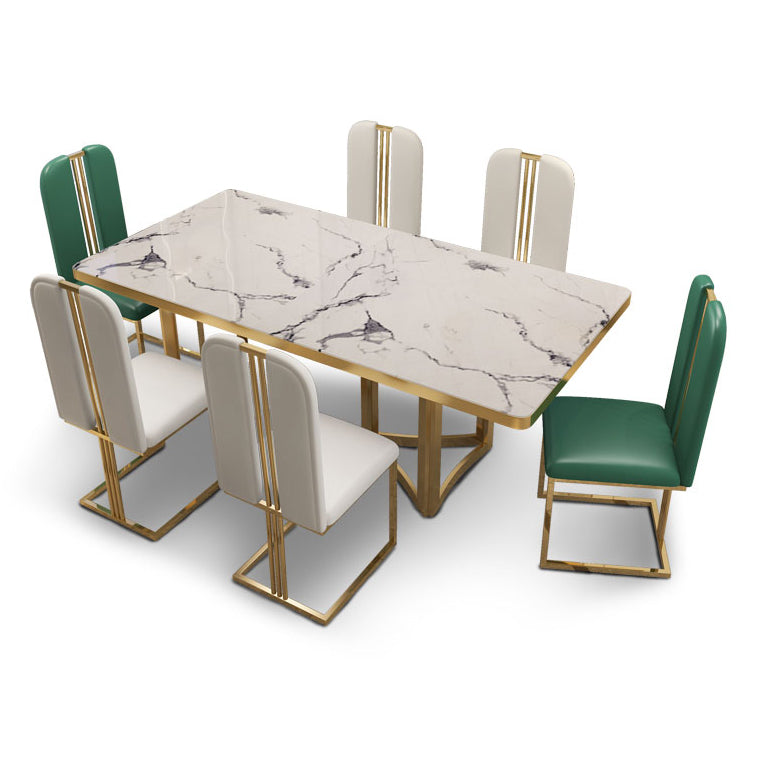 Metal Traditional Luxury Rectangle Indoor Table Sintered Stone Top Table for Dining Room Clearhalo ' dining_table' 'Dining Tables & Seating' 'Dining Tables' 'furn' 'furn_dining_table' 'Furniture' 'furniture_dining_table' 'Kitchen & Dining Furniture' 'kitchen&dining_furn' 'kitchen' 'kitchen_dining_table' 3780057
