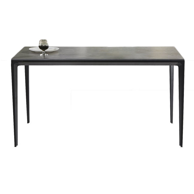 Industrial Standard Rectangle Dining Table Sintered Stone Top Dining Table for Kitchen Black Clearhalo ' dining_table' 'Dining Tables & Seating' 'Dining Tables' 'Furniture' 'furniture_dining_table' 'Kitchen & Dining Furniture' 'kitchen&dining_furn' 'kitchen' 'kitchen_dining_table' 3780060