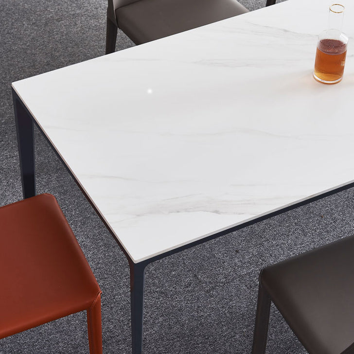 Industrial Standard Rectangle Dining Table Sintered Stone Top Dining Table for Kitchen Clearhalo ' dining_table' 'Dining Tables & Seating' 'Dining Tables' 'Furniture' 'furniture_dining_table' 'Kitchen & Dining Furniture' 'kitchen&dining_furn' 'kitchen' 'kitchen_dining_table' 3780061