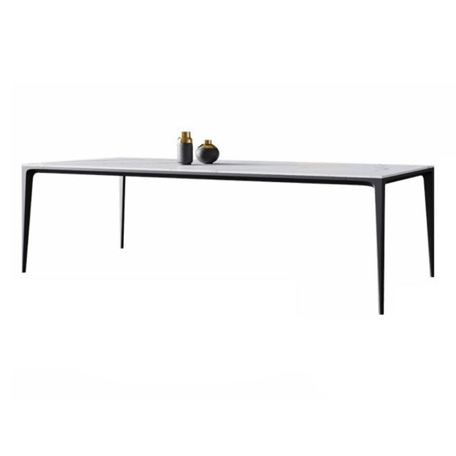 Industrial Standard Rectangle Dining Table Sintered Stone Top Dining Table for Kitchen White Clearhalo ' dining_table' 'Dining Tables & Seating' 'Dining Tables' 'Furniture' 'furniture_dining_table' 'Kitchen & Dining Furniture' 'kitchen&dining_furn' 'kitchen' 'kitchen_dining_table' 3780062