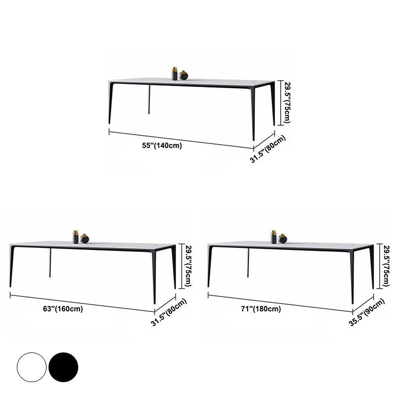 Industrial Standard Rectangle Dining Table Sintered Stone Top Dining Table for Kitchen Clearhalo ' dining_table' 'Dining Tables & Seating' 'Dining Tables' 'Furniture' 'furniture_dining_table' 'Kitchen & Dining Furniture' 'kitchen&dining_furn' 'kitchen' 'kitchen_dining_table' 3780066