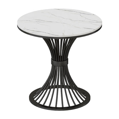 Traditional Luxury Round Dining Table White Sintered Stone Dining Table with Pedestal Base Black Without Chairs Clearhalo ' dining_table' 'Dining Tables & Seating' 'Dining Tables' 'furn' 'furn_dining_table' 'Furniture' 'furniture_dining_table' 'Kitchen & Dining Furniture' 'kitchen&dining_furn' 'kitchen' 'kitchen_dining_table' 3780068